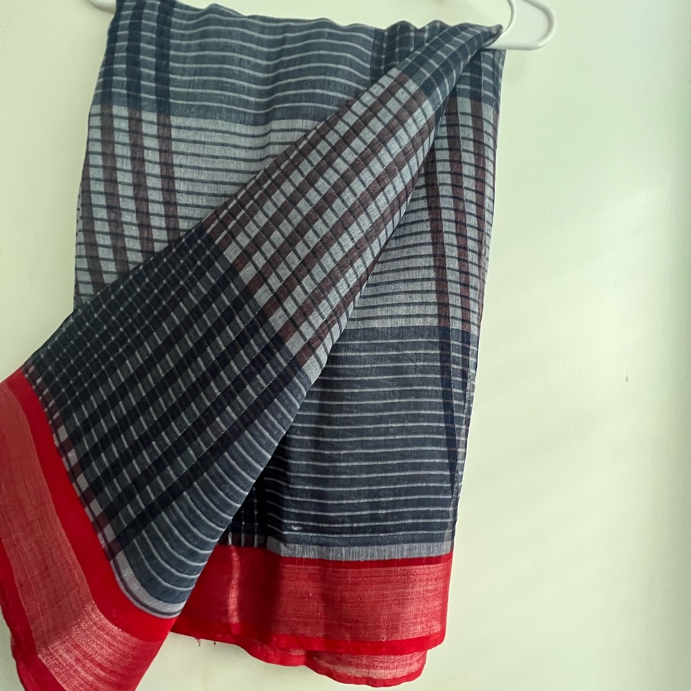 New blue and red saree